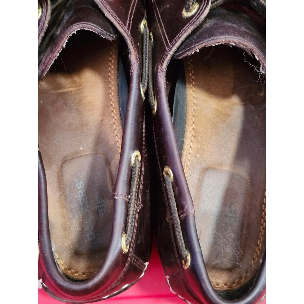 Dockers Mens Castaway Boat Deck Shoes Dark Brown Leather Loafers Casual Sz 11.5